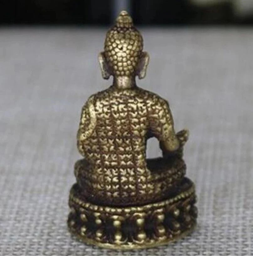 Chinese pure brass Medicine Buddha small statue
