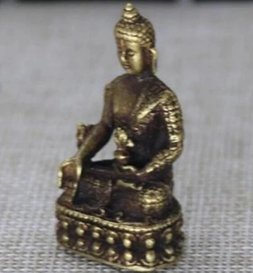 Chinese pure brass Medicine Buddha small statue