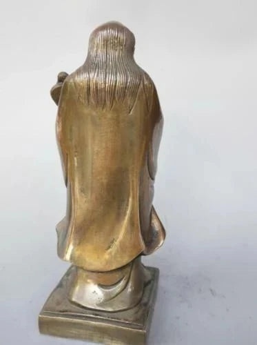 Chinese pure brass Taoist history founder laozi statue