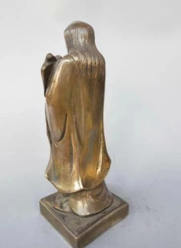 Chinese pure brass Taoist history founder laozi statue
