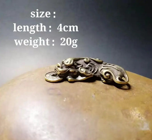 Chinese pure brass god beast small crafts statue