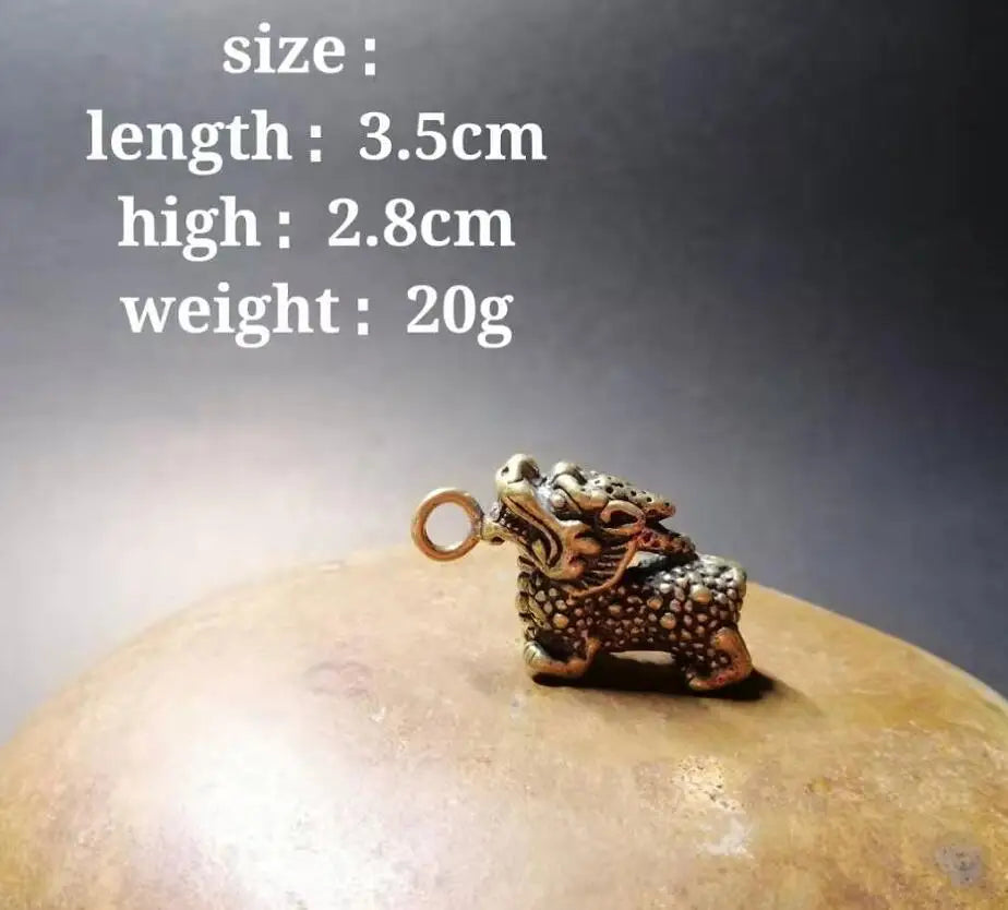 Chinese pure brass god beast small crafts statue