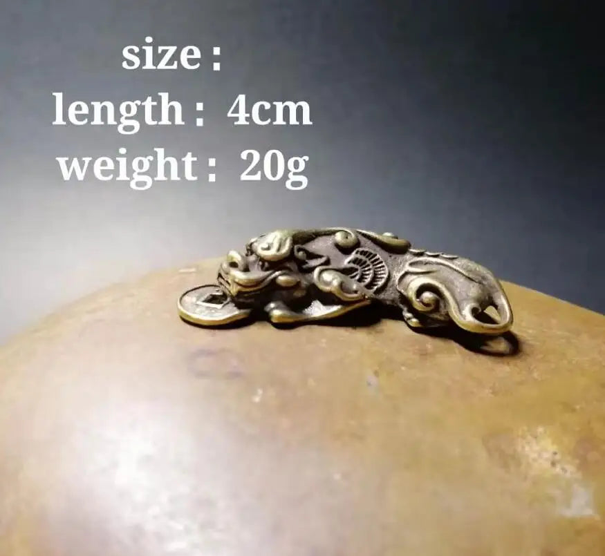Chinese pure brass god beast small crafts statue