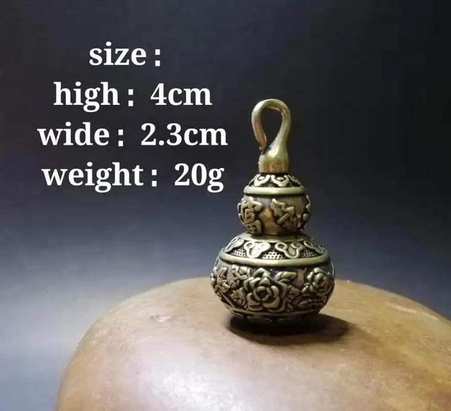 Chinese pure brass gourd small crafts statue
