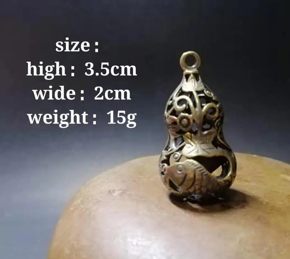 Chinese pure brass gourd small crafts statue