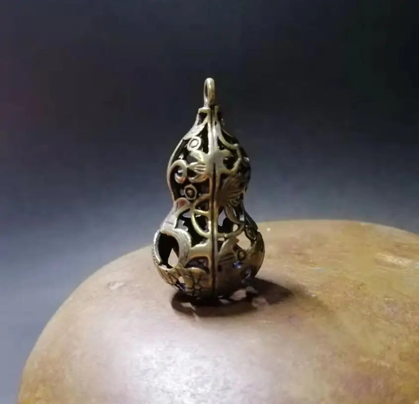 Chinese pure brass gourd small crafts statue