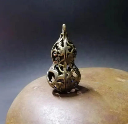 Chinese pure brass gourd small crafts statue