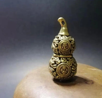Chinese pure brass gourd small crafts statue