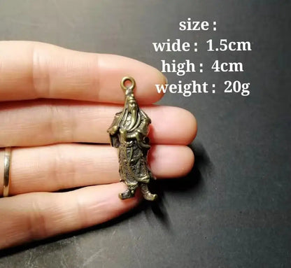 Chinese pure brass guanyu small crafts statue