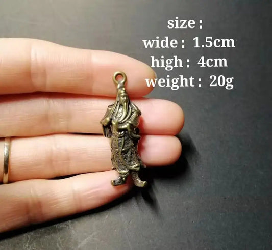 Chinese pure brass guanyu small crafts statue