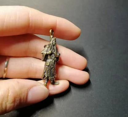 Chinese pure brass guanyu small crafts statue