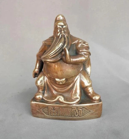 Chinese pure brass the duke guan handicraft statue