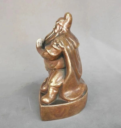 Chinese pure brass the duke guan handicraft statue