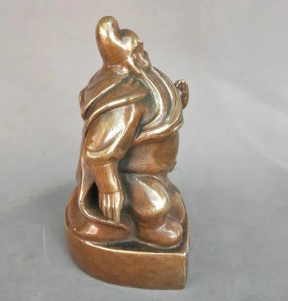 Chinese pure brass the duke guan handicraft statue