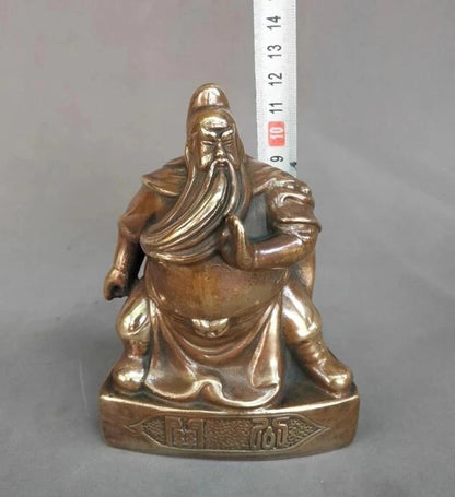 Chinese pure brass the duke guan handicraft statue