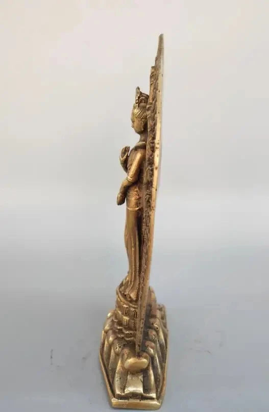 Chinese pure brass thousand hand guanyin crafts statue