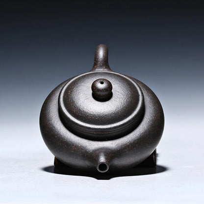 Chinese real yixing zisha black galaxy clay tea pot 180cc antique style pot of tea marked master teapot ball shaped infuse holes