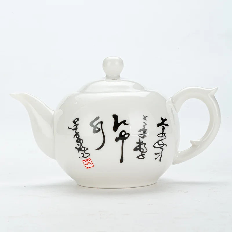 Chinese style Kung Fu Tea Set Teapot Household purple clay pot Teapot Pure Handmade White Porcelain Tea Pot Ceramic kettle 220ml