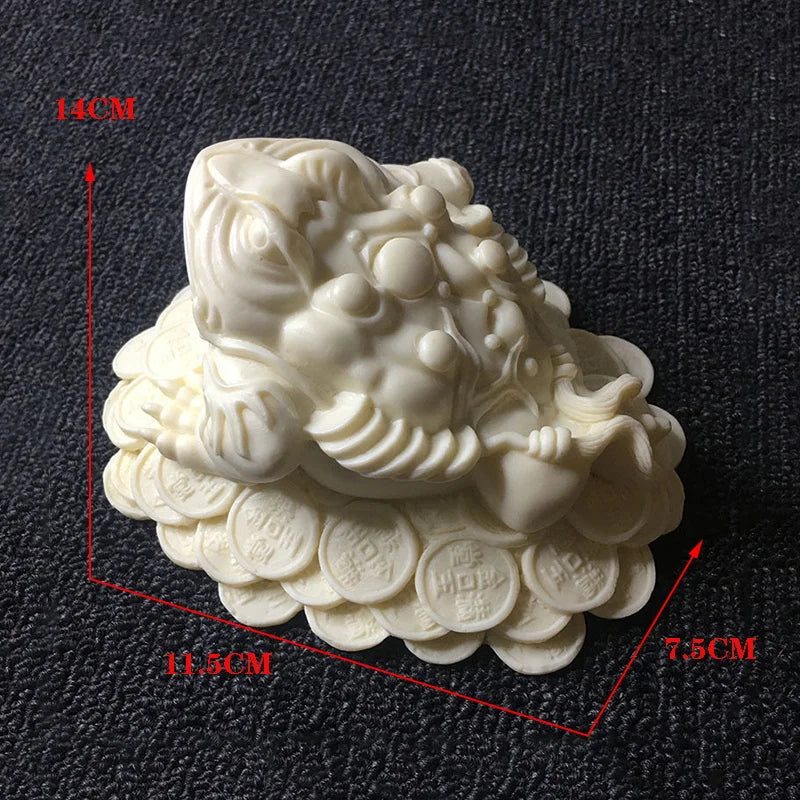 Chinese style Mascot golden toad Statuette，Lucky Frog，High-end home feng shui decorative statue，Office lucky decoration