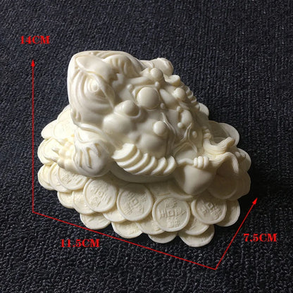 Chinese style Mascot golden toad Statuette，Lucky Frog，High-end home feng shui decorative statue，Office lucky decoration
