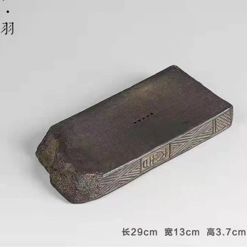 Chinese style brick tea tray antique ceramic water storage tea table wood brick single dry foam tray tea set