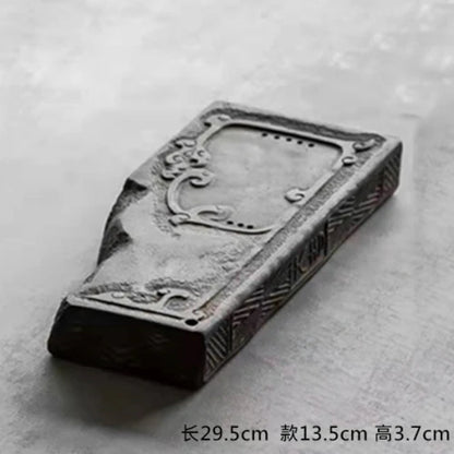 Chinese style brick tea tray antique ceramic water storage tea table wood brick single dry foam tray tea set