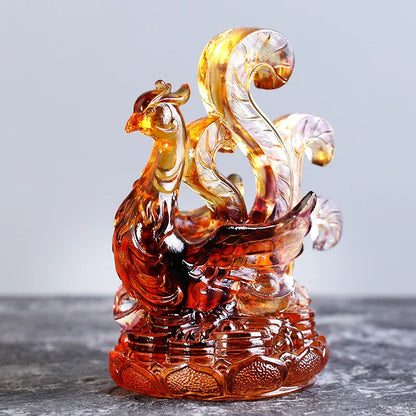Chinese style glazed ornaments four beasts Azure Dragon white tiger Vermilion Bird Black Tortoise gift home decoration crafts