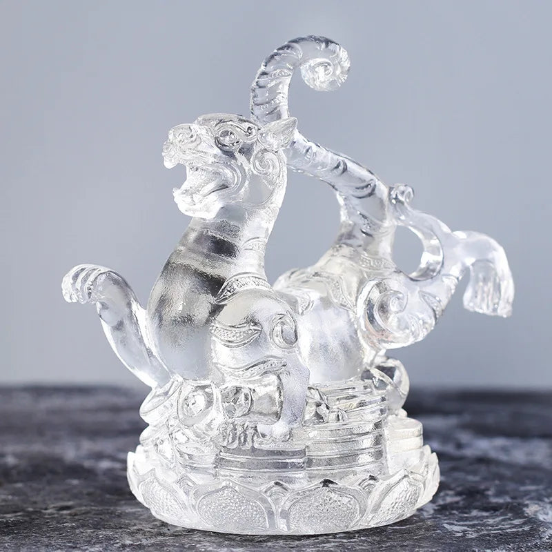 Chinese style glazed ornaments four beasts Azure Dragon white tiger Vermilion Bird Black Tortoise gift home decoration crafts
