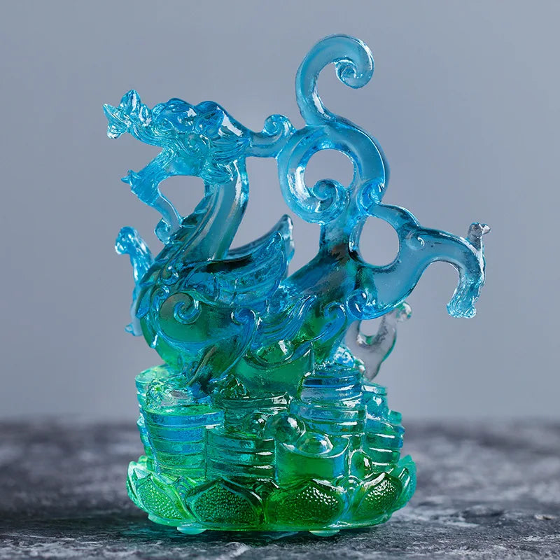 Chinese style glazed ornaments four beasts Azure Dragon white tiger Vermilion Bird Black Tortoise gift home decoration crafts