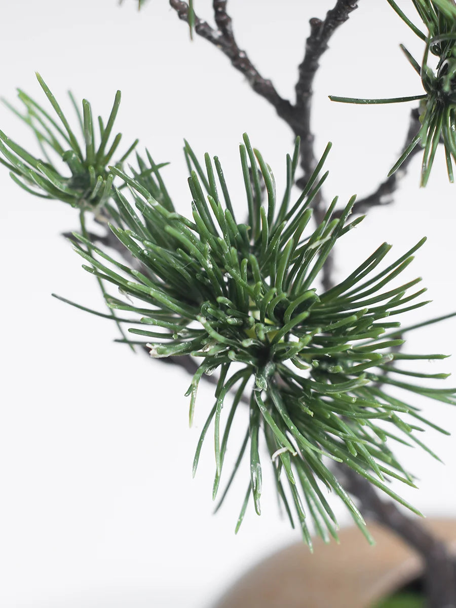 Chinese style simulation pine small bonsai decoration, ceramic vase set, plant living room decoration, flowers, pine trees