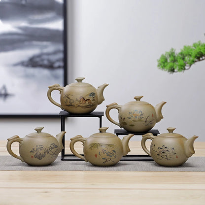 Chinese style stoneware teapot tea set Handmade kettle Ceramic Clay Teapot Set Chinese tea ceremony supplies teapot