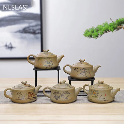 Chinese style stoneware teapot tea set Handmade kettle Ceramic Clay Teapot Set Chinese tea ceremony supplies teapot