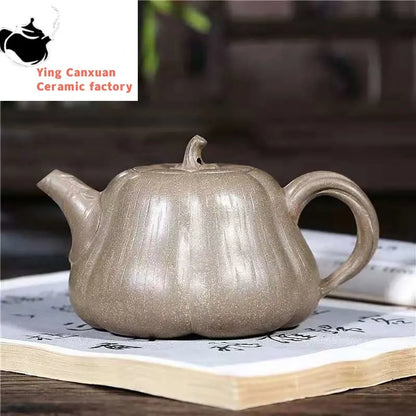 Chinese teapot Yixing Handmade Purple Clay Pot Raw Mineral Mud Pumpkin Pot Kung Fu Teapot Collection Gift Tea Set