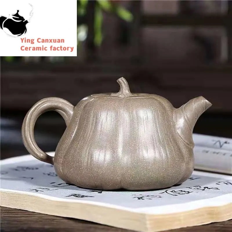 Chinese teapot Yixing Handmade Purple Clay Pot Raw Mineral Mud Pumpkin Pot Kung Fu Teapot Collection Gift Tea Set