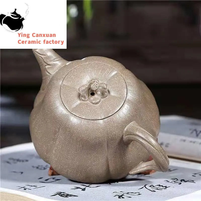 Chinese teapot Yixing Handmade Purple Clay Pot Raw Mineral Mud Pumpkin Pot Kung Fu Teapot Collection Gift Tea Set