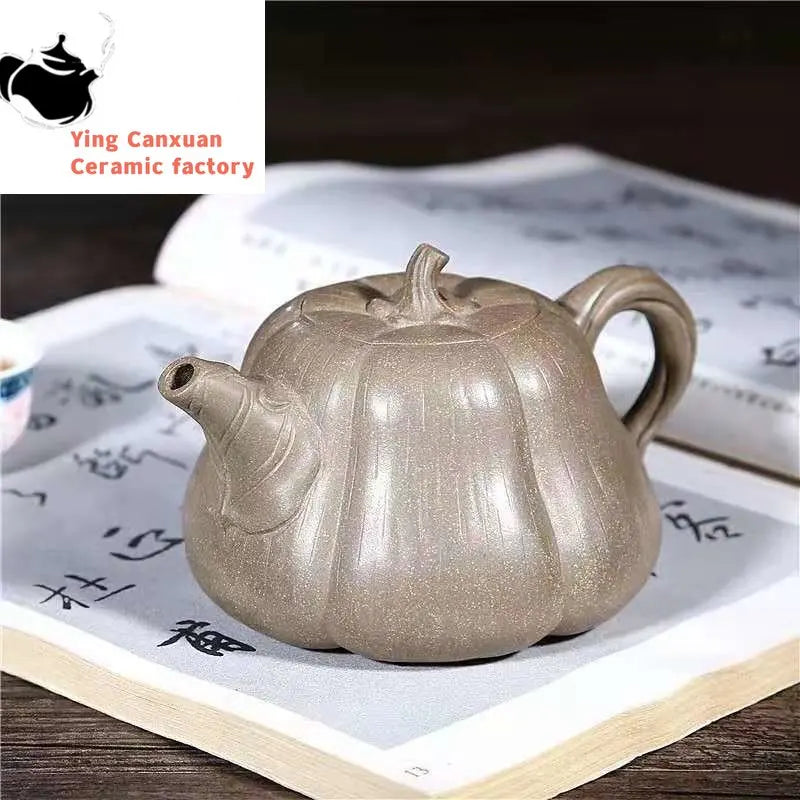 Chinese teapot Yixing Handmade Purple Clay Pot Raw Mineral Mud Pumpkin Pot Kung Fu Teapot Collection Gift Tea Set