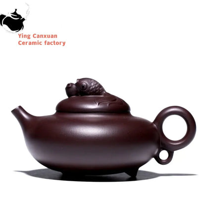 Chinese teapot Yixing Purple Clay Pot Handmade Raw Ore Purple Clay Goldfish Pot Kung Fu Tea Set Teapot