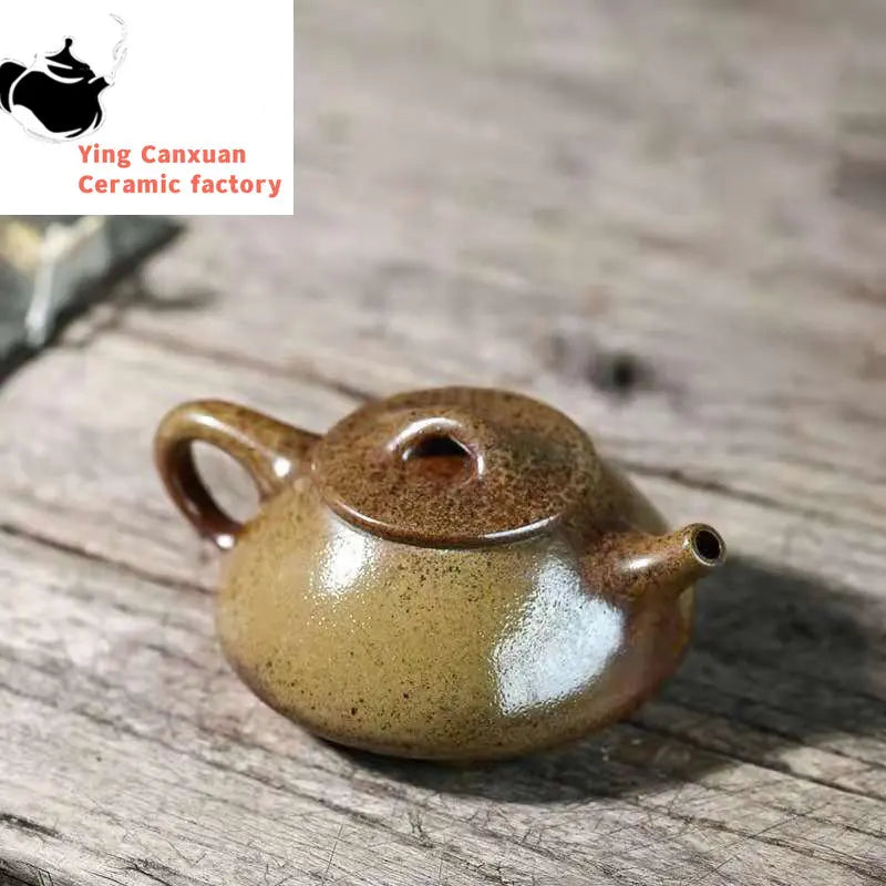 Chinese teapot Yixing Purple Clay Pot Raw Ore Firewood Jingzhou Stone Scoop Pot Kung Fu Tea Set 200cc