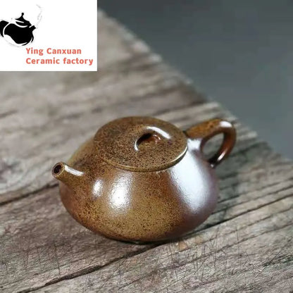 Chinese teapot Yixing Purple Clay Pot Raw Ore Firewood Jingzhou Stone Scoop Pot Kung Fu Tea Set 200cc