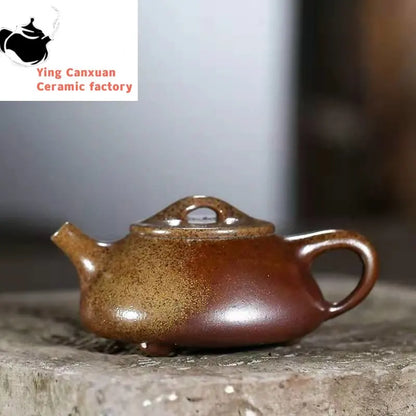 Chinese teapot Yixing Purple Clay Pot Raw Ore Firewood Jingzhou Stone Scoop Pot Kung Fu Tea Set 200cc