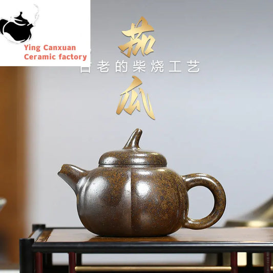 Chinese teapot Yixing Purple Clay Pot Wood Burning Tips, Flower Pot, Melon Pot, Teapot Kung Fu Tea Set
