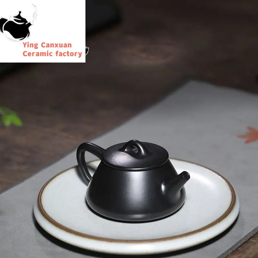 Chinese teapot Yixing Purple Clay Teapot All Handmade Raw Ore Dahongpao Restoration Burning Stone Scoop Pot Kung Fu Tea Set160ml