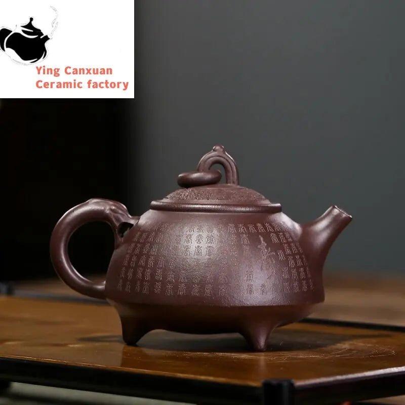 Chinese teapot Yixing Purple Clay Teapot Handmade Raw Ore Purple Clay Time-to-Run Pot Kung Fu Tea Set Teapot 190ml