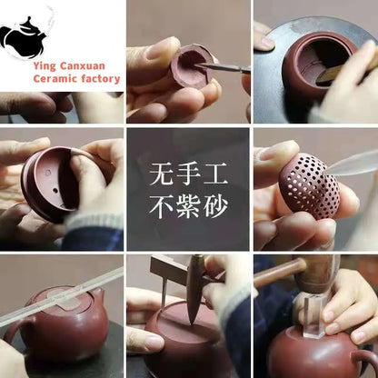 Chinese teapot Yixing Purple Clay Teapot Original Ore Purple Clay Dahongpao Flat Antique Teapot Teapot Collection Gift Tea Set