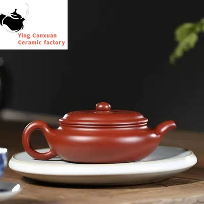 Chinese teapot Yixing Purple Clay Teapot Original Ore Purple Clay Dahongpao Flat Antique Teapot Teapot Collection Gift Tea Set