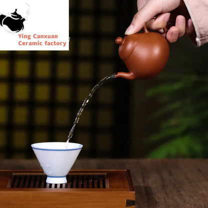 Chinese teapot Yixing purple clay teapot, raw ore Zhuni, pear-shaped teapot, Kungfu tea set, teapot, small capacity 170ml