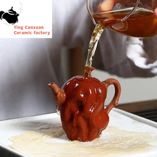 Chinese teapot Yixing purple clay teapot raw ore jujube mud red dates teapot Kungfu tea set teapot small capacity 100ml