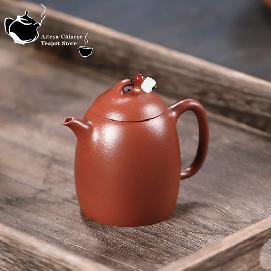 Chinese teapot raw ore clear cement beaded Qinquan pot drinking Pu'er handmade teapot Yixing purple teapot 180ml small capacity