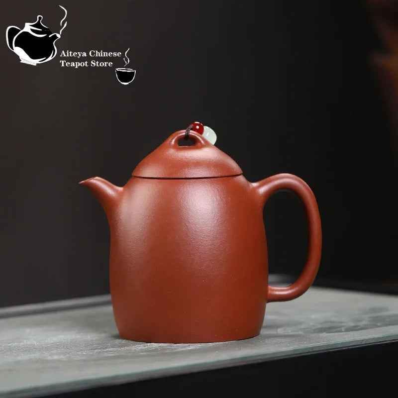 Chinese teapot raw ore clear cement beaded Qinquan pot drinking Pu'er handmade teapot Yixing purple teapot 180ml small capacity