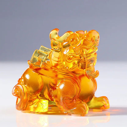 Chinese traditional ancient beasts Coloured glaze brave troops ornament opening gift decoration
